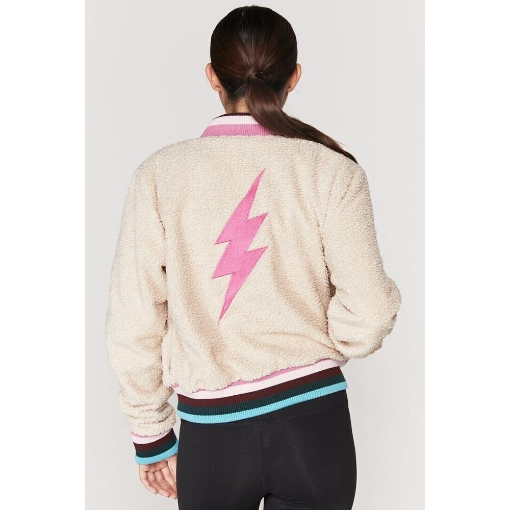 $198 SPIRITUAL GANGSTER Trust Universe Furry Bomber Jacket Sherpa Lightning S